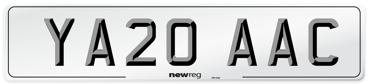 YA20 AAC Number Plate from New Reg